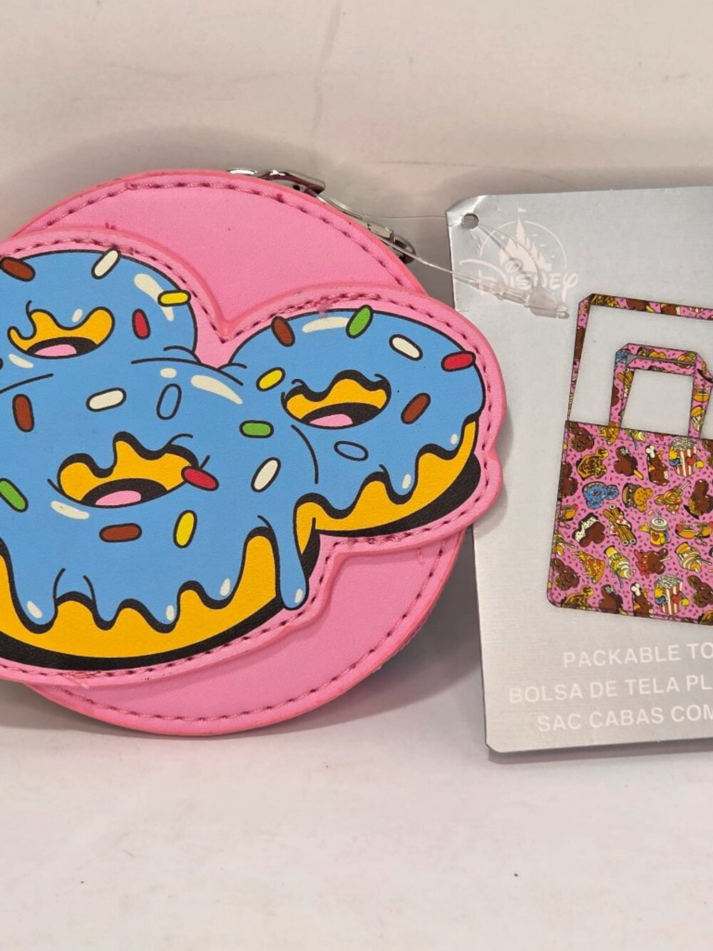 Disney Parks Packable Tote Snacks Treats Keychain Pink Blue Donut Mickey